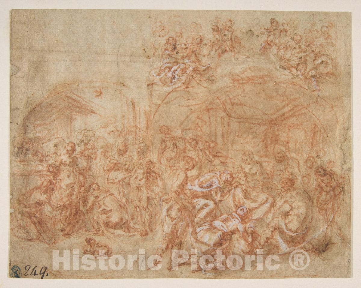 Art Print : Cesare Pollino (Cesare dal Francia or Franchi) - Adoration of The Magi : Vintage Wall Art