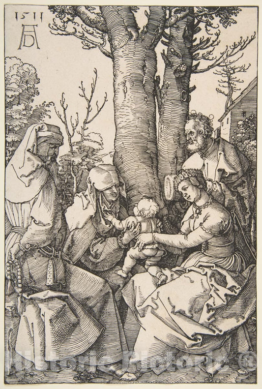 Art Print : Albrecht Dürer - The Holy Family with Saint Joachim and Saint Anne : Vintage Wall Art