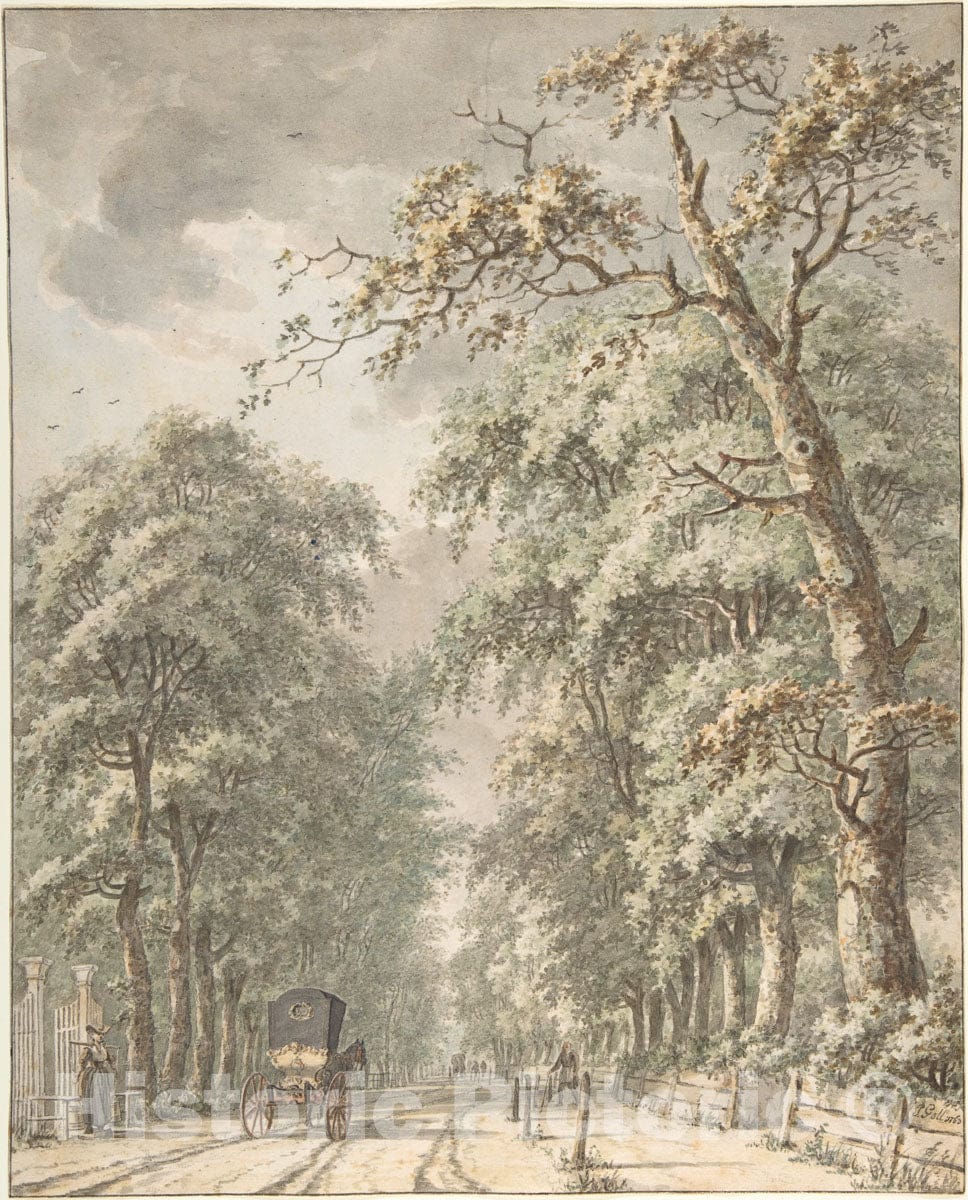 Art Print : Johann Edler Goll Van Franckenstein - The Amstelveen Road from Amsterdam Towards Amstelveen : Vintage Wall Art
