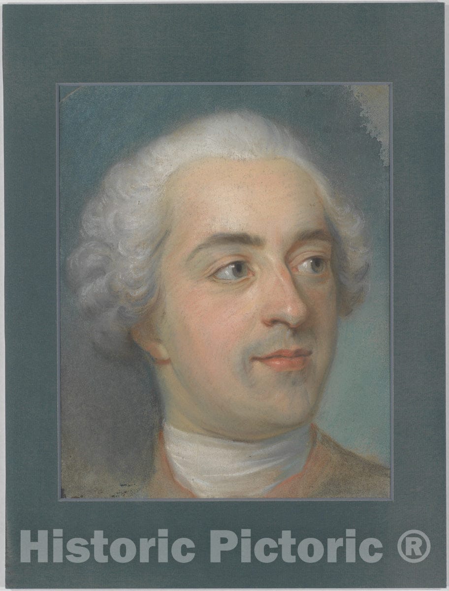 Art Print : Maurice Quentin de La Tour - Préparation for a Portrait of Louis XV (1710-1774) : Vintage Wall Art
