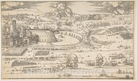Art Print : Albrecht Dürer - The Siege of a Fortress 1 : Vintage Wall Art