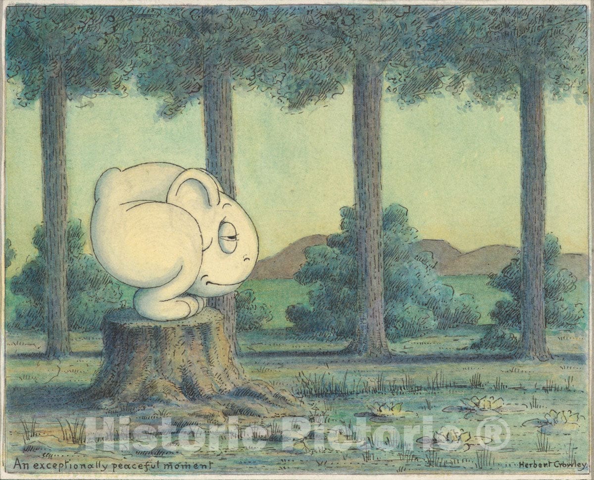Art Print : Herbert E. Crowley - an Exceptionally Peaceful Moment : Vintage Wall Art