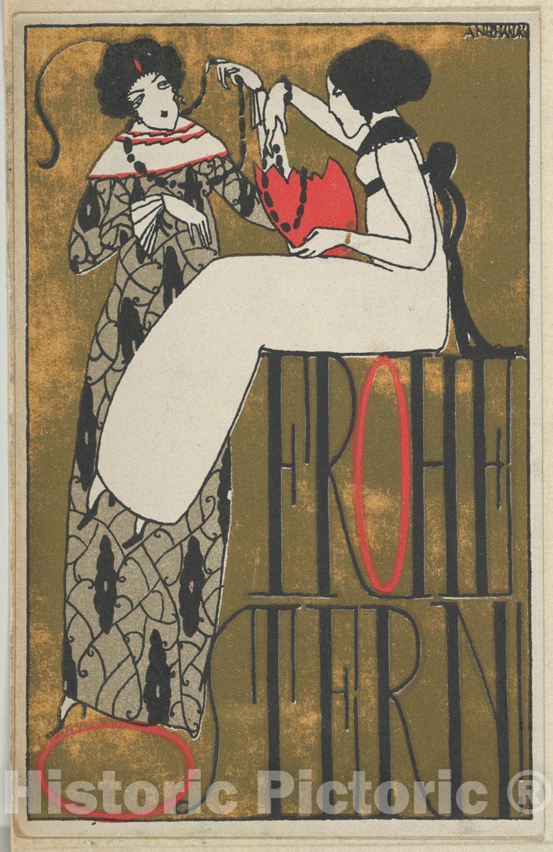 Art Print : Arnold Nechansky - Happy Easter! (Frohe Ostern!) 1 : Vintage Wall Art