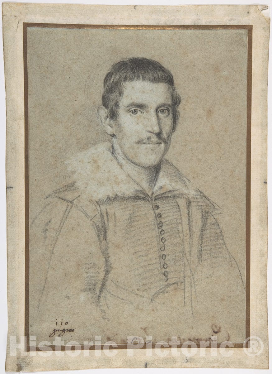 Art Print : Ottavio Leoni (Il Padovano) - Portrait of Piermarino Bernabò : Vintage Wall Art