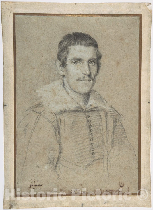 Art Print : Ottavio Leoni (Il Padovano) - Portrait of Piermarino Bernabò : Vintage Wall Art