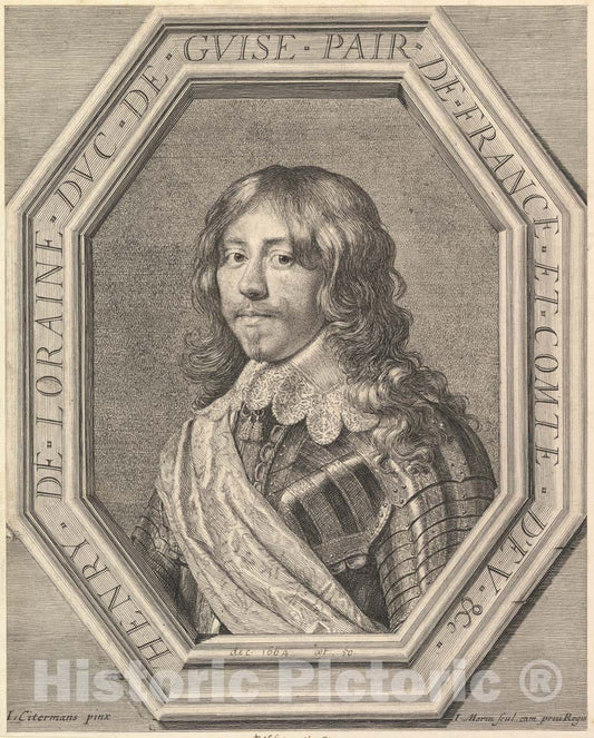 Art Print : Jean Morin - Henri II de Lorraine, duc de Guise : Vintage Wall Art