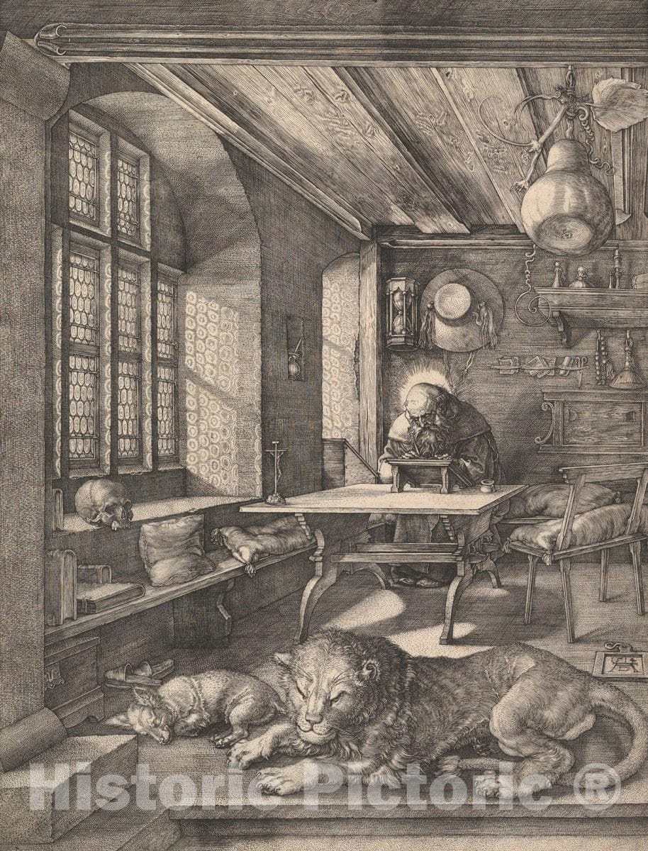 Art Print : Albrecht Dürer - Saint Jerome in His Study 2 : Vintage Wall Art