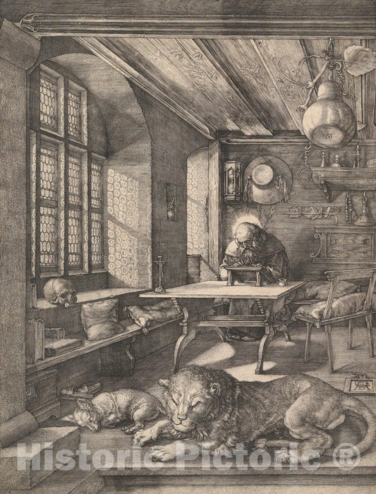 Art Print : Albrecht Dürer - Saint Jerome in His Study 2 : Vintage Wall Art