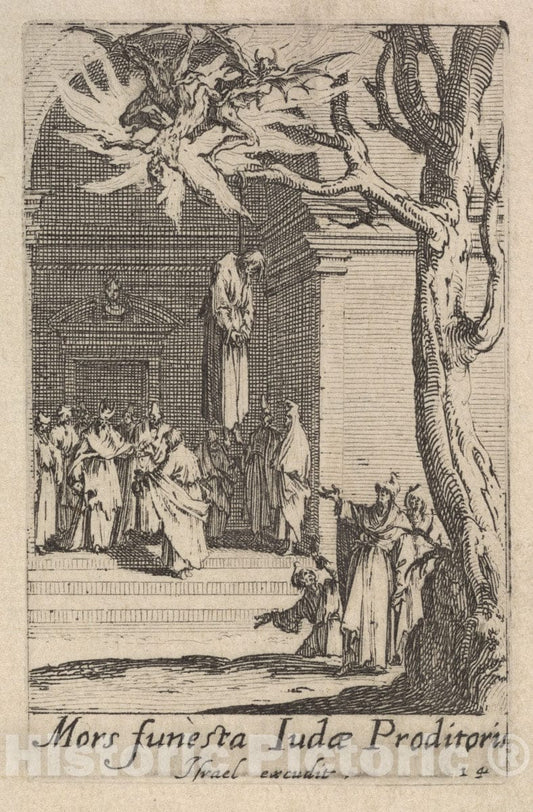 Art Print : Jacques Callot - Death of Judas, from The Series 'The Little Apostles' (Les Petits apôtres) : Vintage Wall Art
