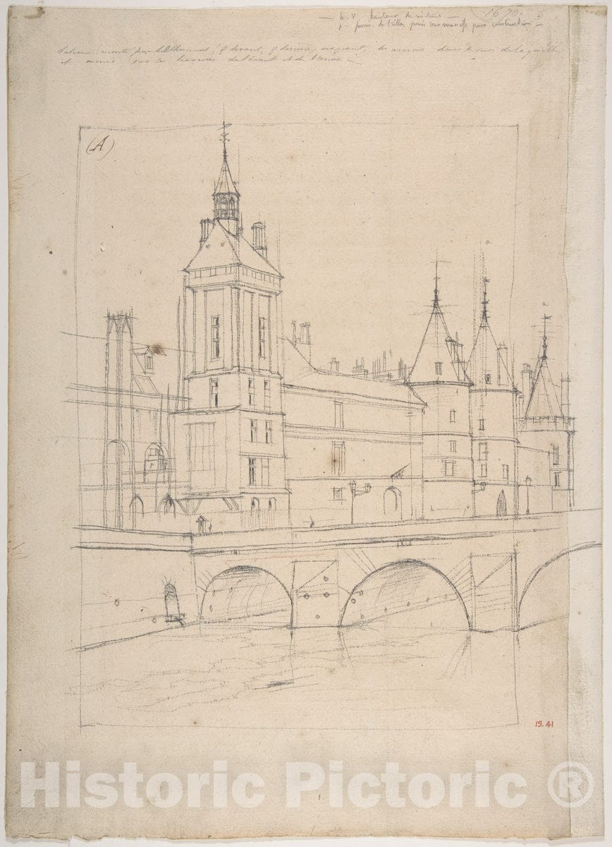 Art Print : Charles Meryon - The Clock Tower : Vintage Wall Art