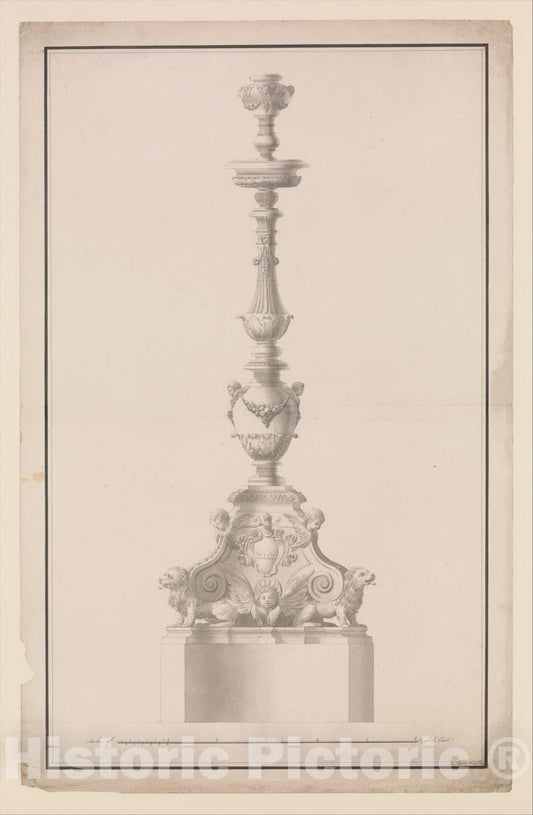 Art Print : James Byres - Design for a Candelabrum : Vintage Wall Art