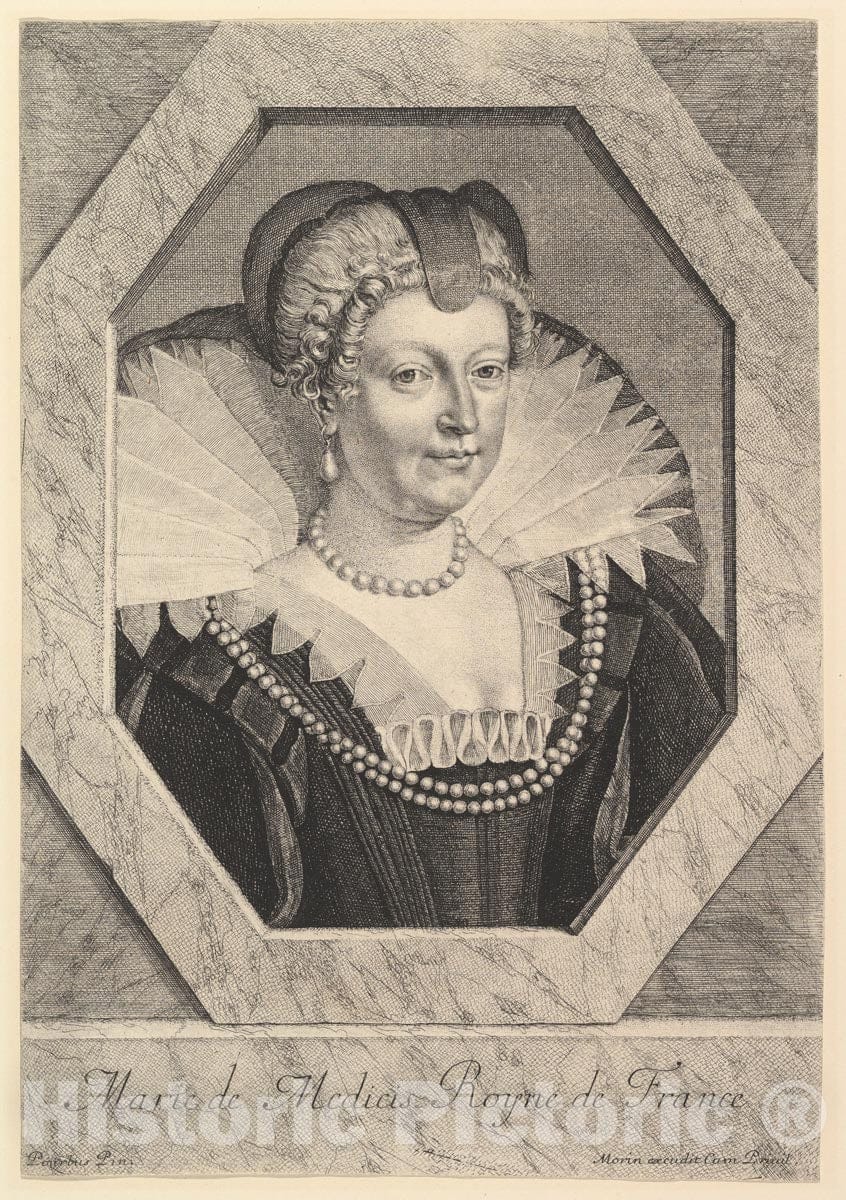 Art Print : Jean Morin - Marie de Medicis, Reine de France : Vintage Wall Art