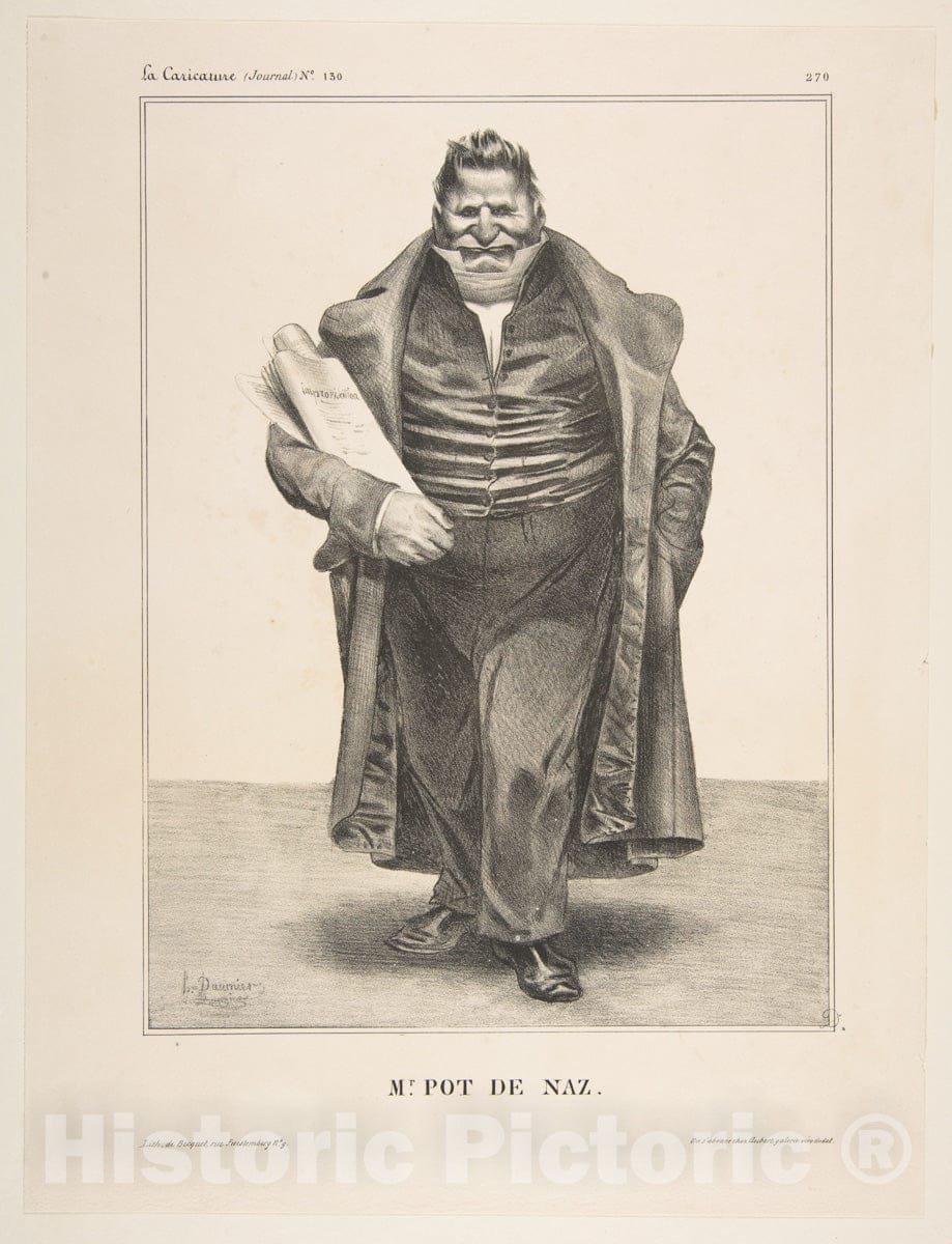 Art Print : Honoré Daumier - De Podenas, published in La Caricature no. 130, May 2, 1833 : Vintage Wall Art