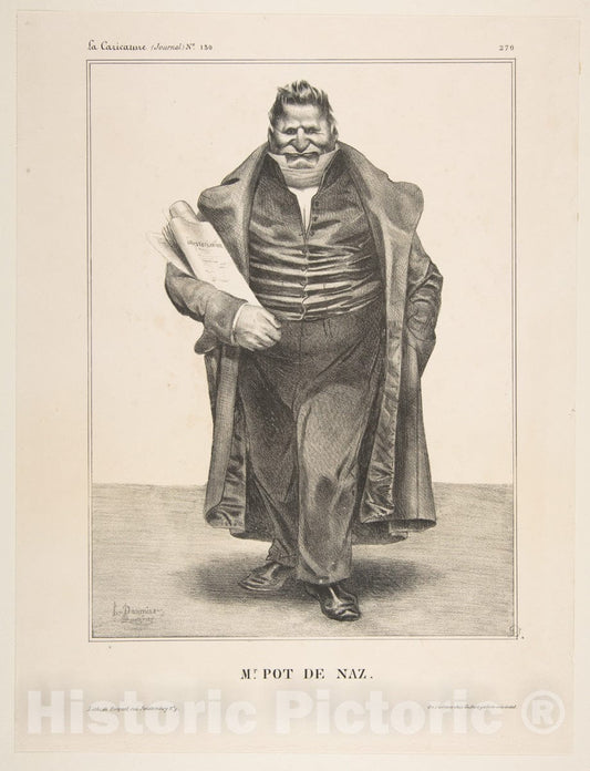 Art Print : Honoré Daumier - De Podenas, published in La Caricature no. 130, May 2, 1833 : Vintage Wall Art