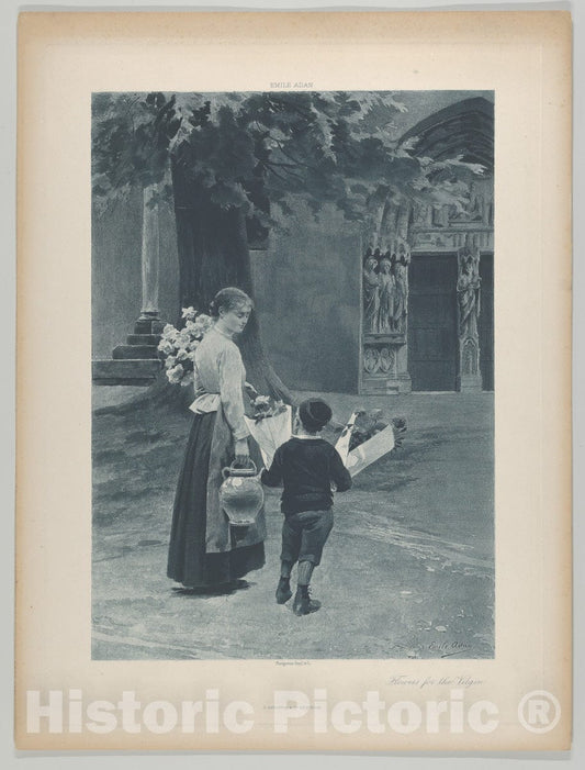 Art Print : Louis-Emile Adan - Flowers for The Virgin : Vintage Wall Art