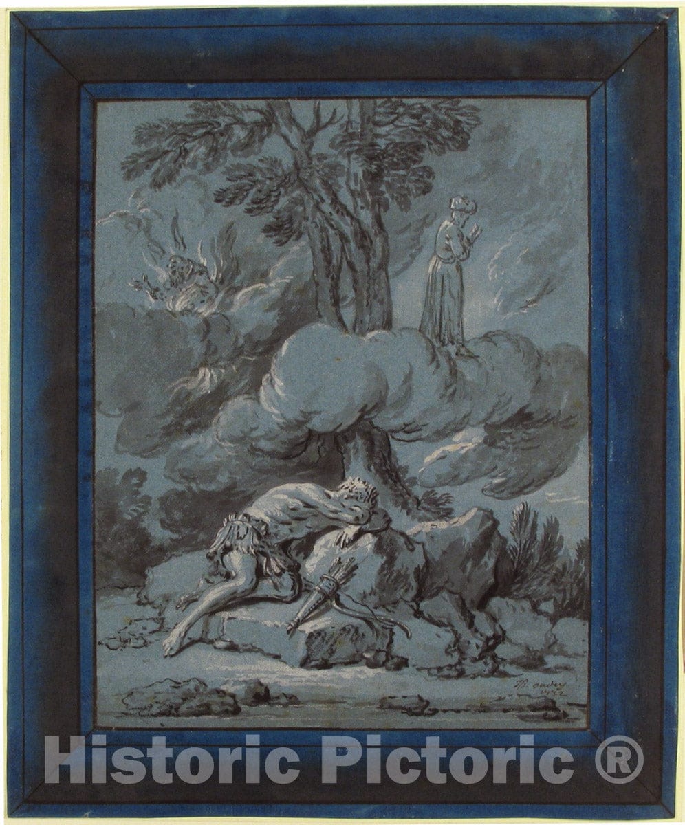 Art Print : Jean-Baptiste Oudry - The Dream of an Inhabitant of Mogul (La Fontaine, Fables, XI, 4) : Vintage Wall Art