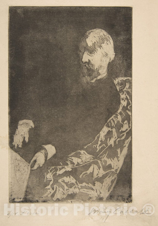 Art Print : Mary Cassatt - Portrait of George Moore : Vintage Wall Art