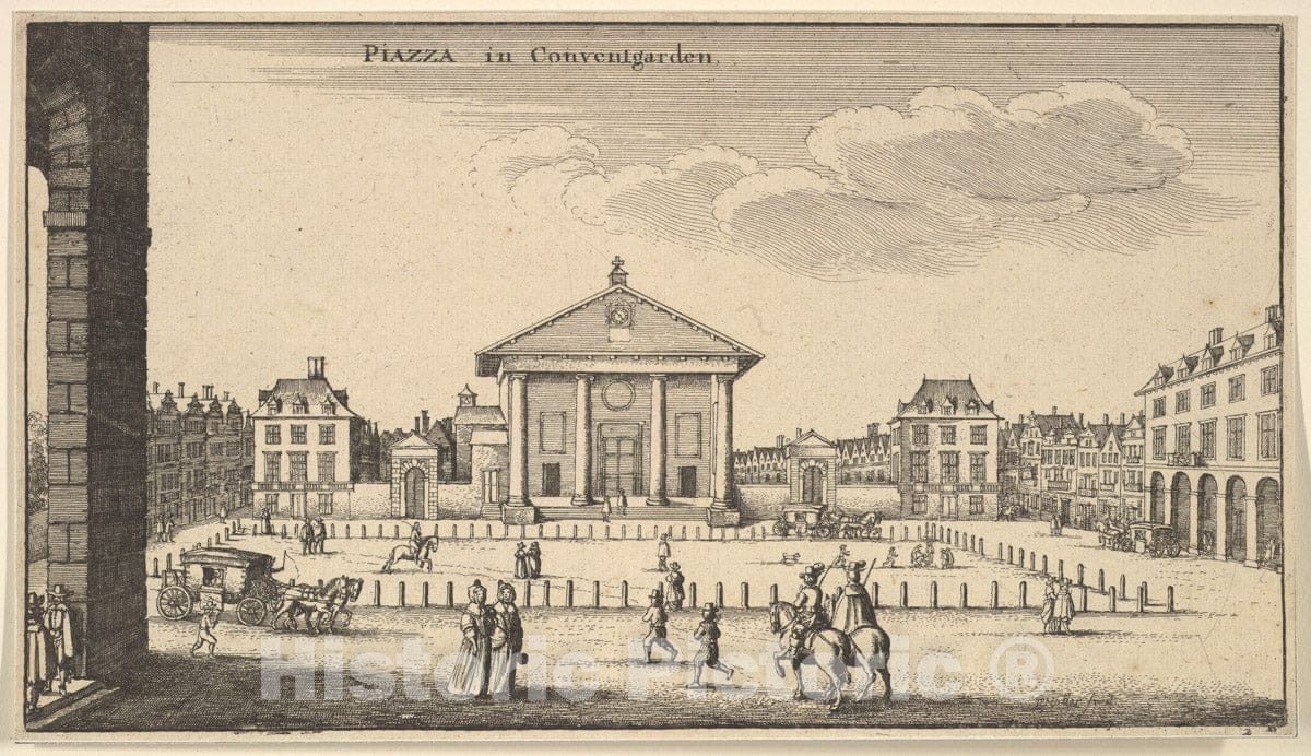 Art Print : Wenceslaus Hollar - Piazza in Covent Garden : Vintage Wall Art
