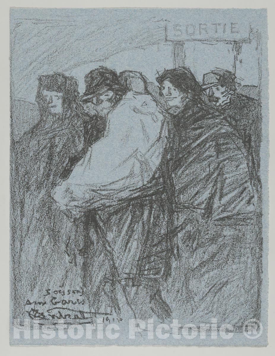Art Print : Louis-Robert Antral - Soissons, aux Gares, from Les Evacués : Vintage Wall Art