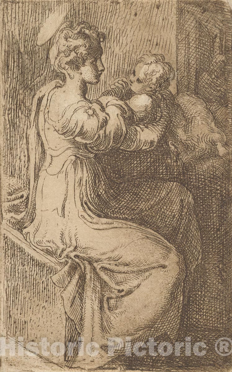 Art Print : Parmigianino (Girolamo Francesco Maria Mazzola) - Virgin and Child : Vintage Wall Art