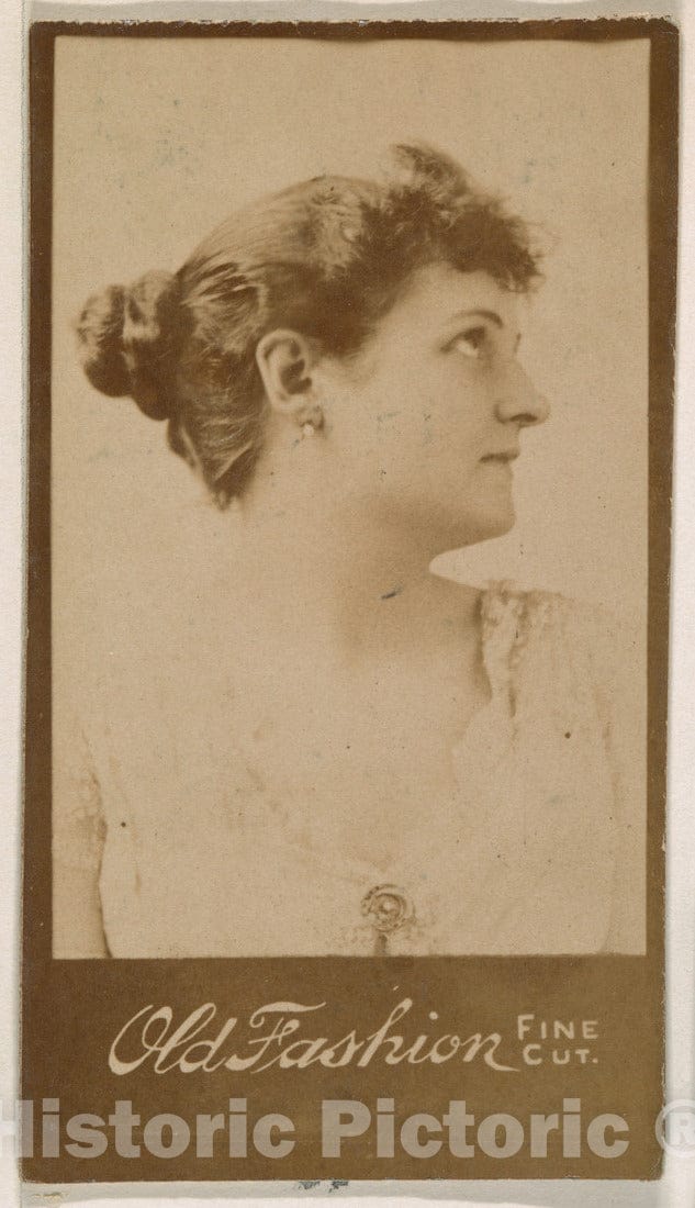 Photo Print : Portrait of Actress in Profile, from The Actresses Series (N664) Promoting Old Fashion Fine Cut Tobacco 3 : Vintage Wall Art