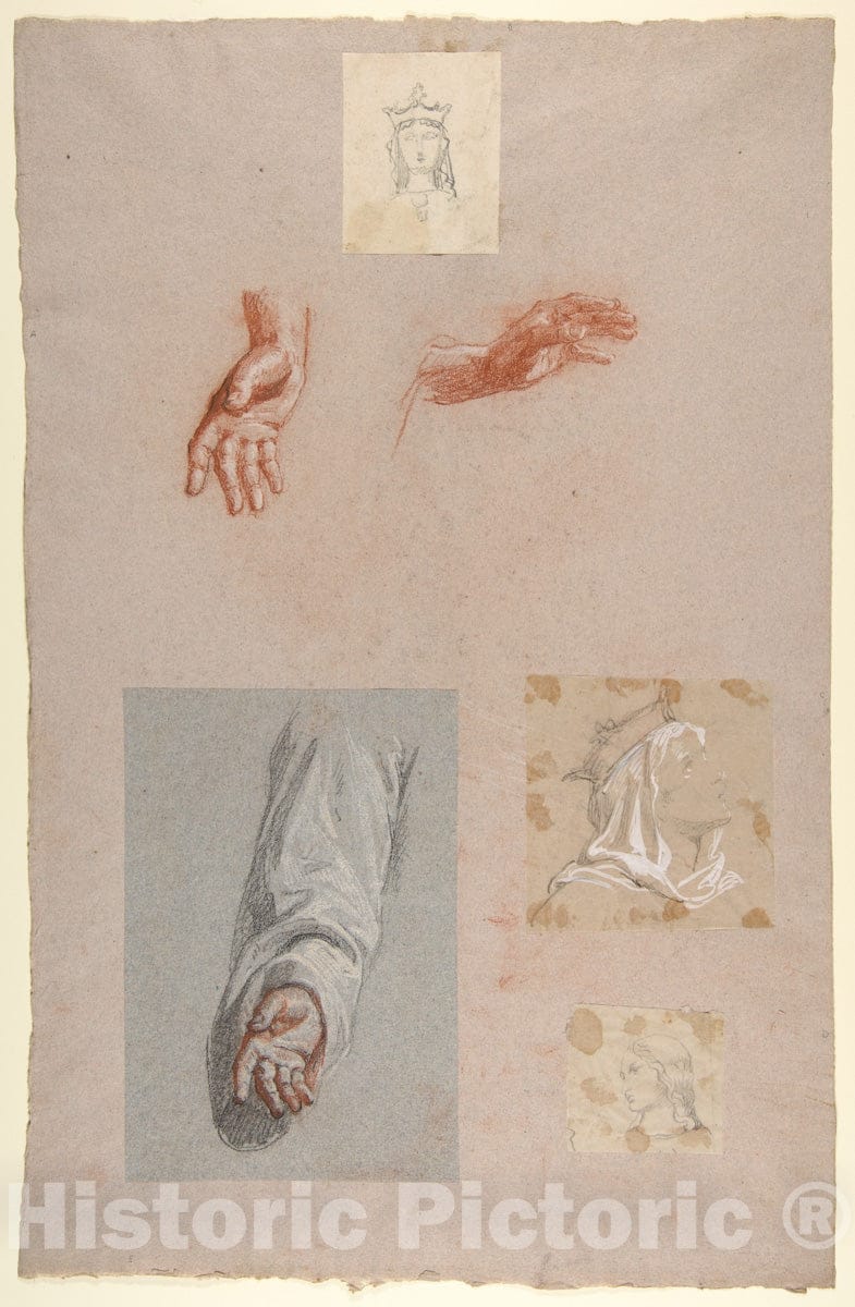 Art Print : a. Hands of Saint Remi - Artist: Isidore Pils - Created: 19th Century : Vintage Wall Art
