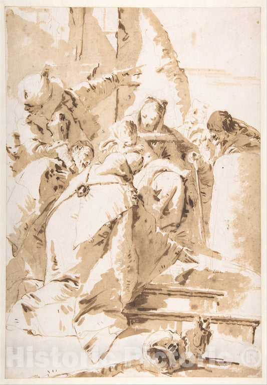 Art Print : Giovanni Battista Tiepolo - Adoration of The Magi v.1 : Vintage Wall Art