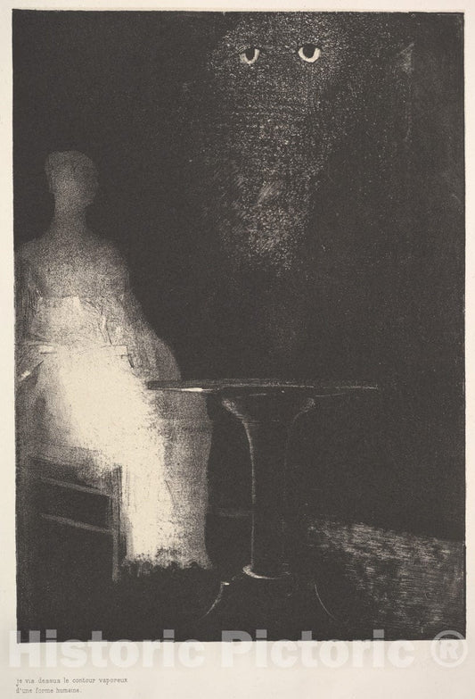 Art Print : Odilon Redon - Below, I Saw The Vaporous Contours of a Human Form : Vintage Wall Art