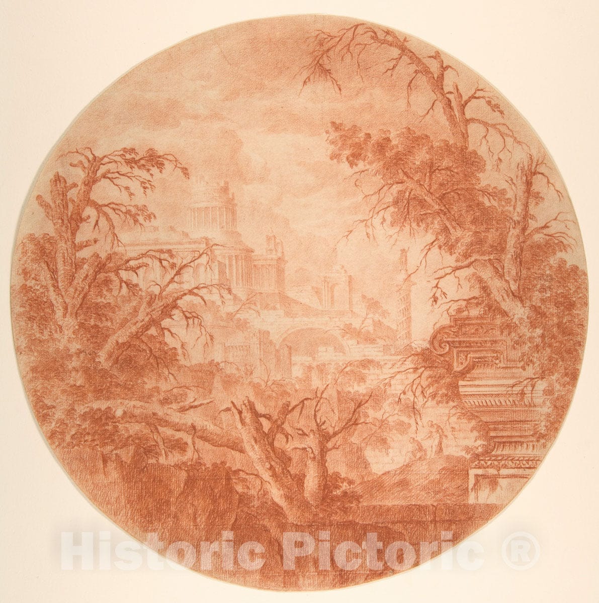 Art Print : Jean Laurent Legeay - Architectural Fantasy 2 : Vintage Wall Art