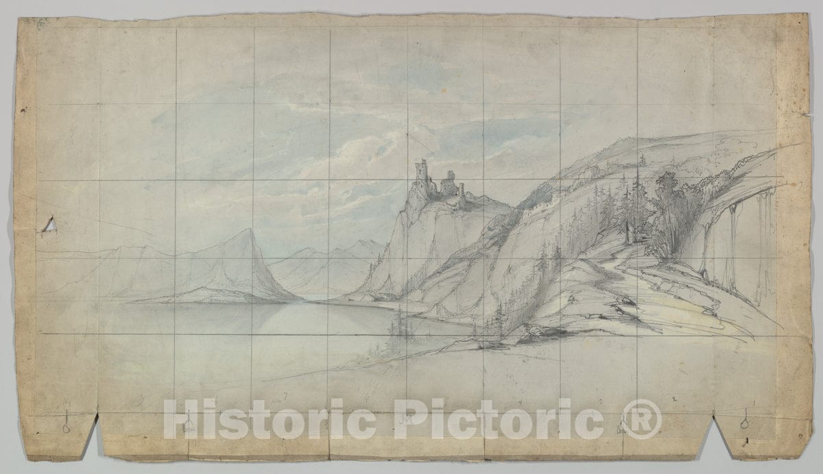 Art Print : Eugène Cicéri - Design for a Stage Set 12 : Vintage Wall Art
