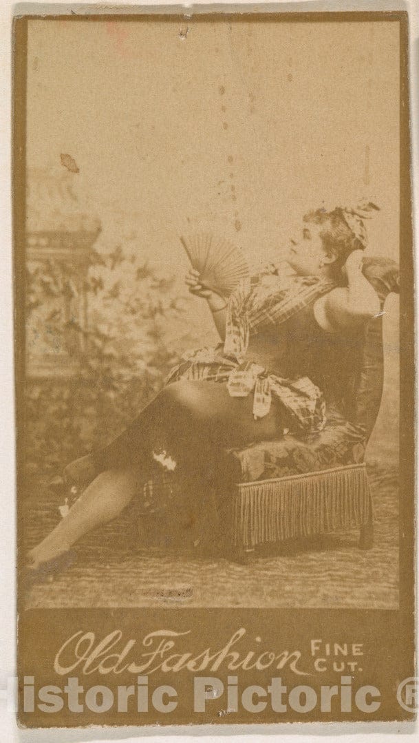 Photo Print : Actress Reclining on Chair, from The Actresses Series (N664) Promoting Old Fashion Fine Cut Tobacco : Vintage Wall Art