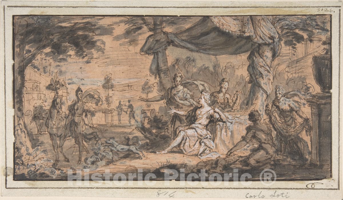 Art Print : French, 17th Century - Alexander and Bucephalus : Vintage Wall Art