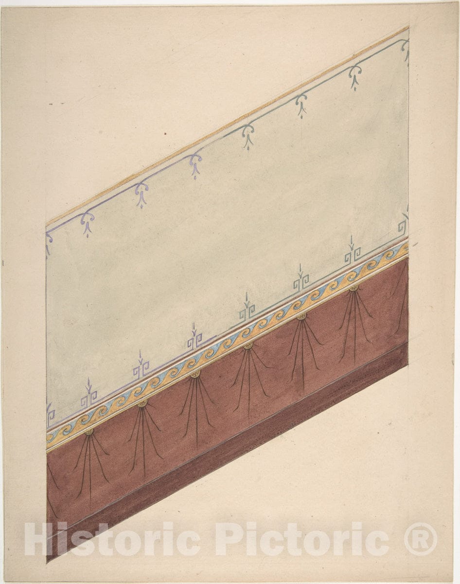 Art Print : Jules-Edmond-Charles Lachaise - Pompeiian Design for Paneling 3 : Vintage Wall Art
