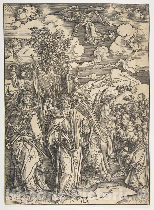 Art Print : Albrecht Dürer - The Four Angels Holding The Winds, from The Apocalypse, German Edition, 1498 : Vintage Wall Art
