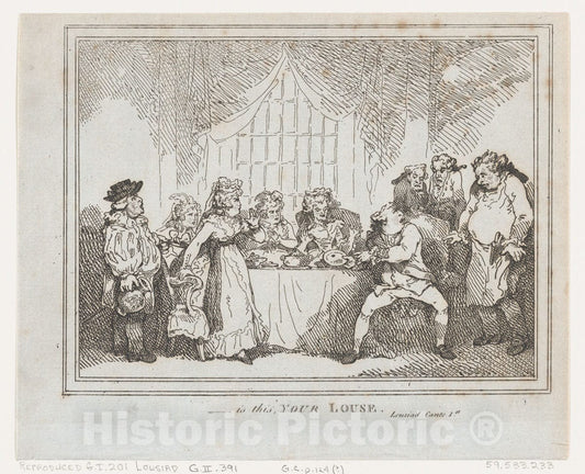 Art Print : Thomas Rowlandson - is This Your Louse? : Vintage Wall Art