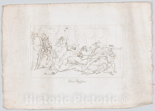 Art Print : John Barlow - Der Besessene (The Escapee: A Real Scene in The Hospital of San Spirito at Rome) : Vintage Wall Art