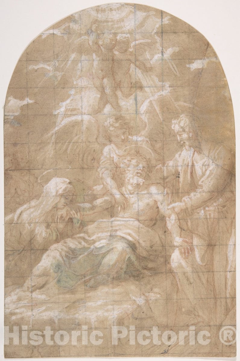 Art Print : Italian, Emilian (Parmese), 17th Century - Death of Saint Joseph : Vintage Wall Art