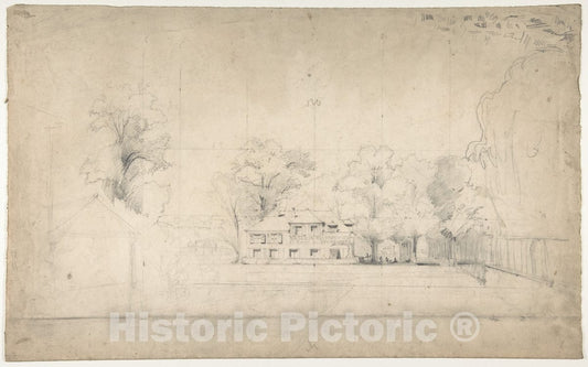 Art Print : Eugène Cicéri - Design for a Stage Set at The Opéra, Paris 7 : Vintage Wall Art