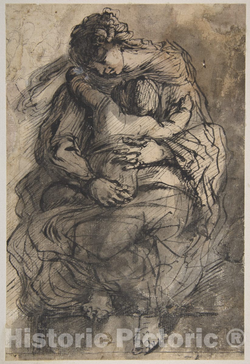 Art Print : Giulio Cesare Procaccini - Virgin and Child : Vintage Wall Art
