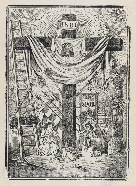 Art Print : José Guadalupe Posada - Symbols of The Passion : Vintage Wall Art