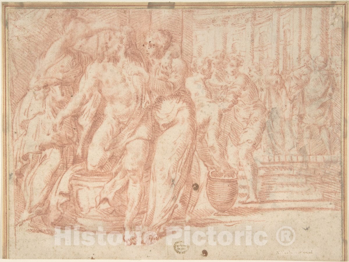 Art Print : Italian, 19th Century - Minerva Beautifies Ulysses : Vintage Wall Art