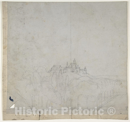Art Print : Eugène Cicéri - Design for a Stage Set at The Opéra, Paris 3 : Vintage Wall Art