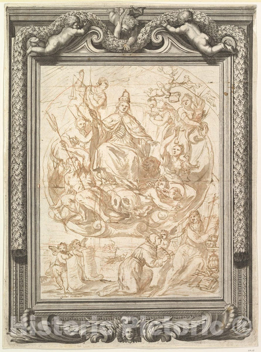 Art Print : Andrea Celesti - Allegory of Venetian Power : Vintage Wall Art