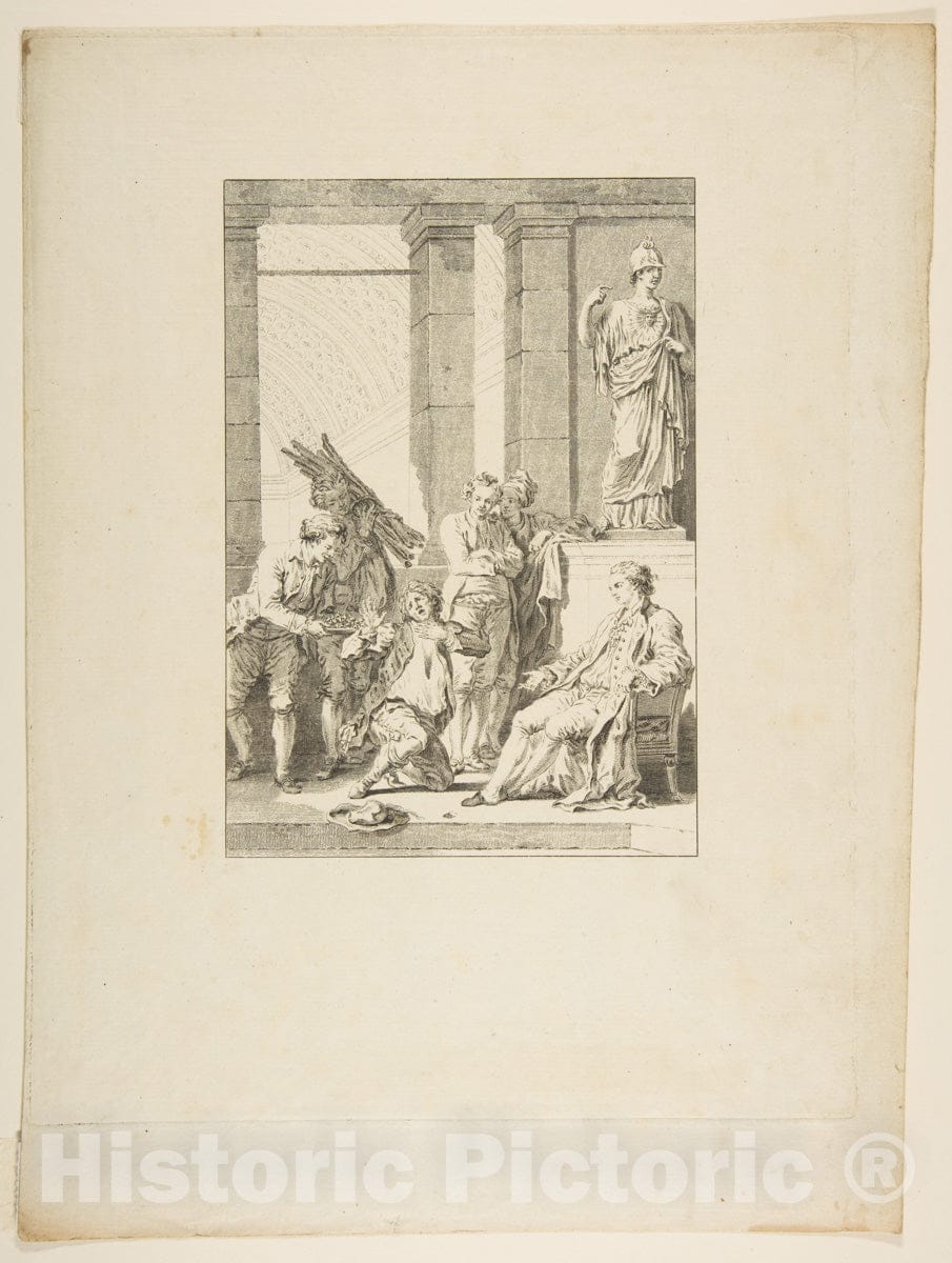 Art Print : Le Paysan qui avait Offense Son Seigneur - Artist: Jean de La Fontaine - Created: 1795 : Vintage Wall Art