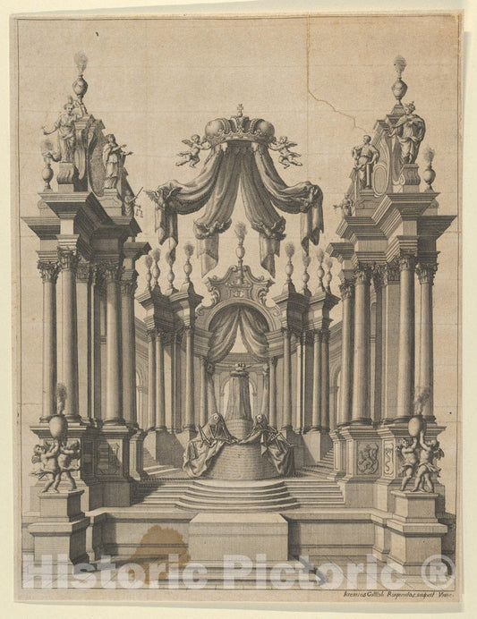 Art Print : Jeremias Gottlob Rugendas - Catafalque : Vintage Wall Art