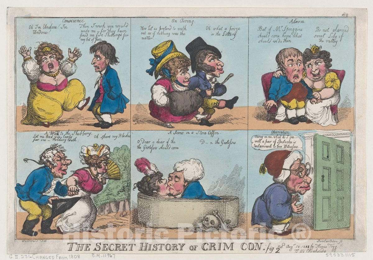 Art Print : Thomas Rowlandson - The Secret History of Crim Con, Fig. 2 : Vintage Wall Art