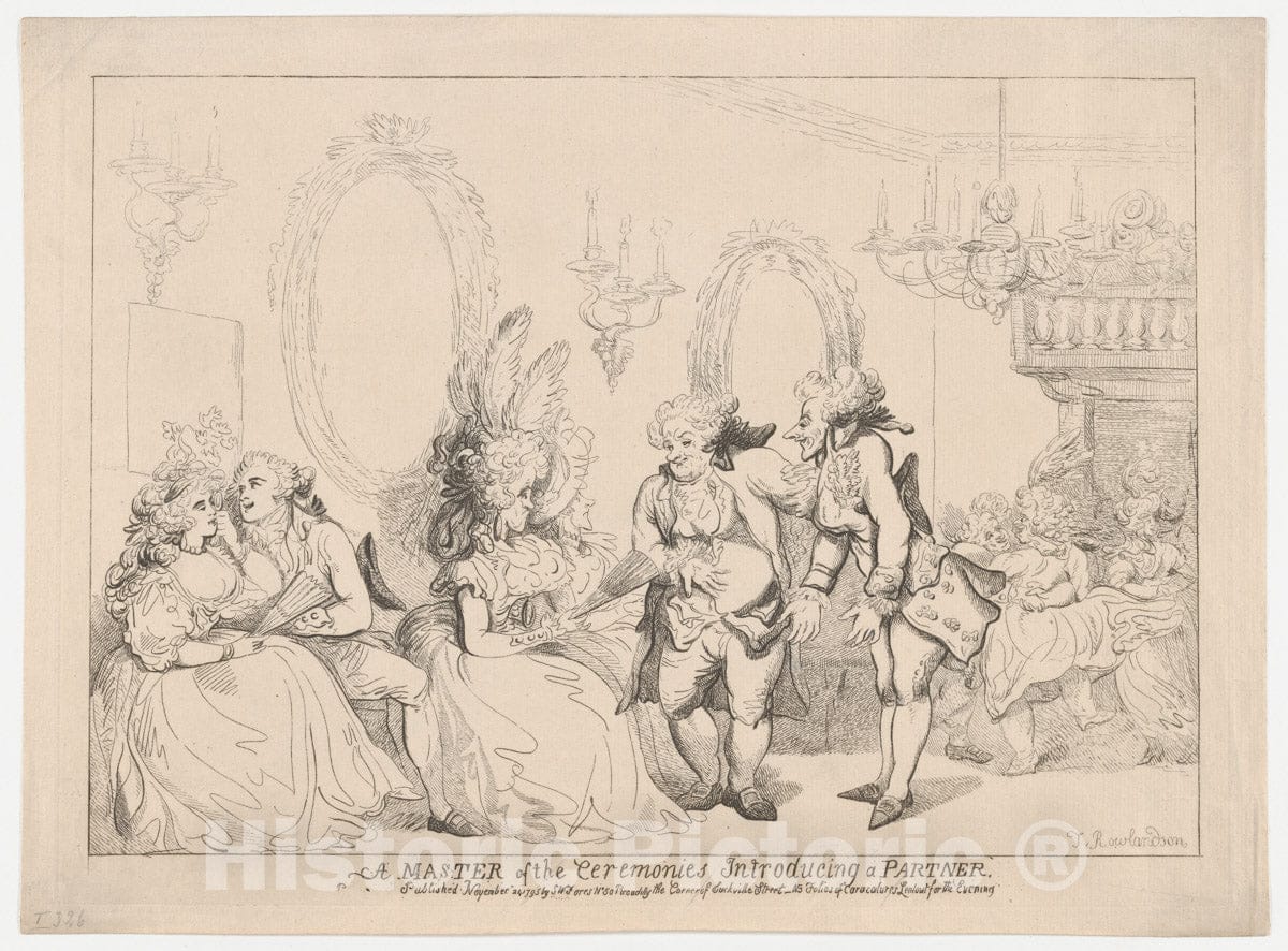 Art Print : Thomas Rowlandson - A Master of Ceremonies Introducing a Partner : Vintage Wall Art