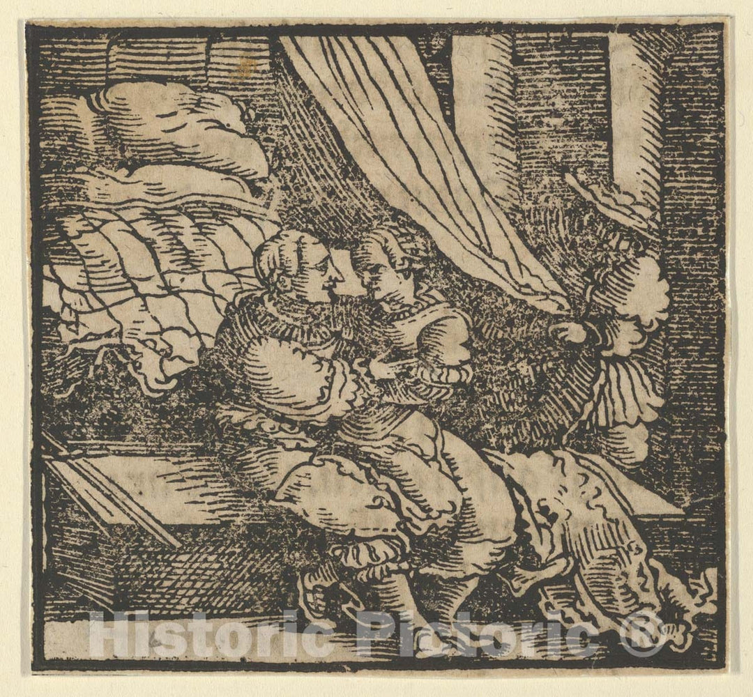 Art Print : Hans Schäufelein - Ghismonda, Guiscardo, and The Prince of Salerno, from The Decameron : Vintage Wall Art