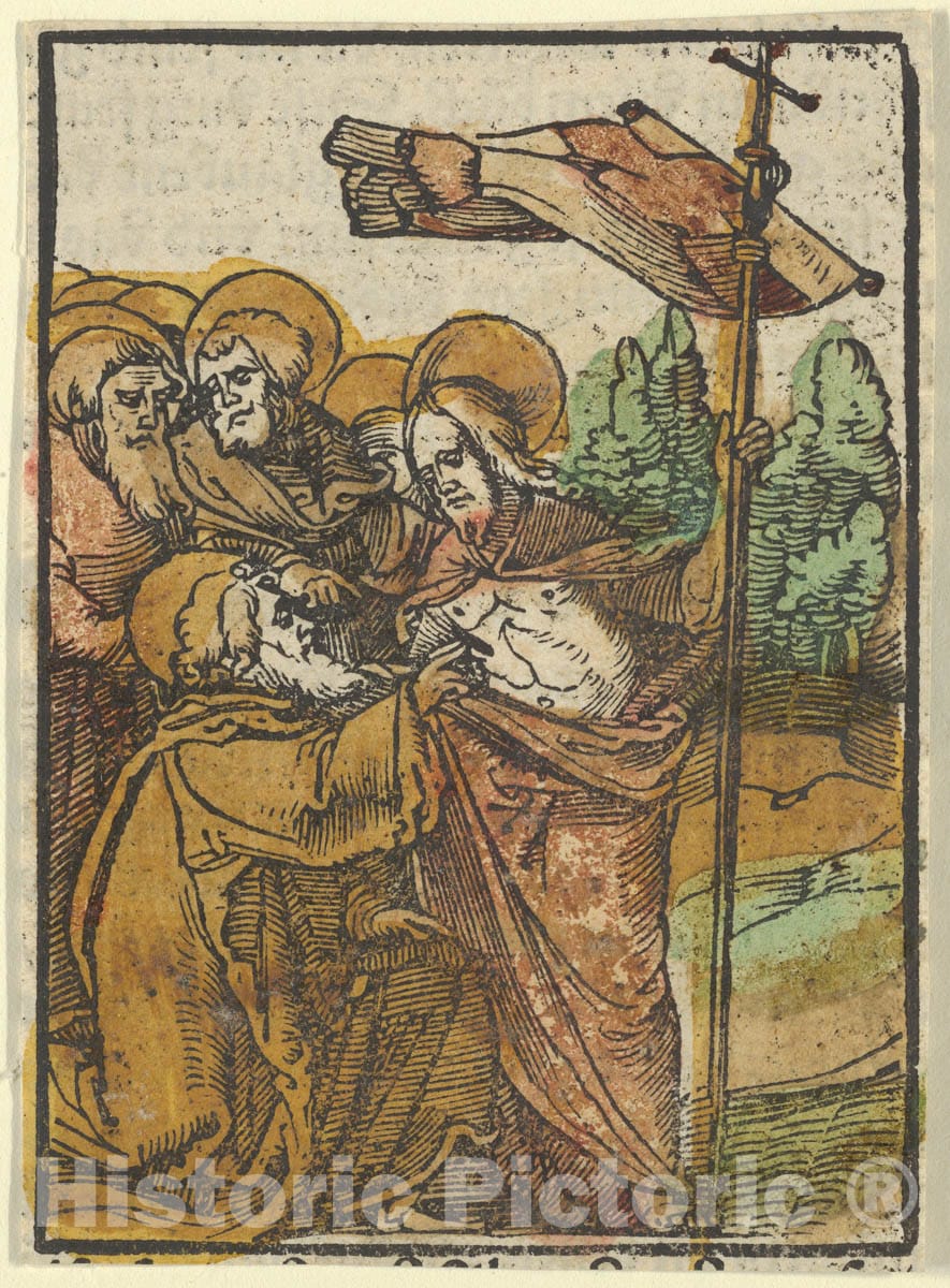 Art Print : Hans Schäufelein - The Incredulity of Thomas, from Das Plenarium : Vintage Wall Art