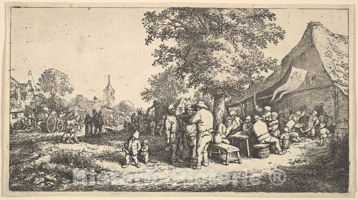 Art Print : Adriaen Van Ostade - The Kermess Under The Great Tree : Vintage Wall Art